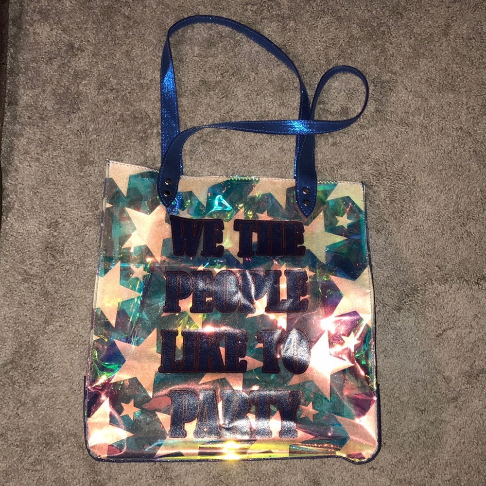 Iridescent with stars tote bag!